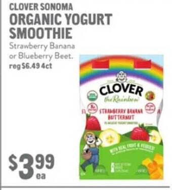 New Seasons Market Clover sonoma organic yogurt smoothie offer