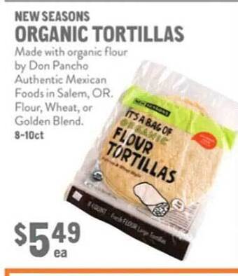 New Seasons Market New seasons organic tortillas offer