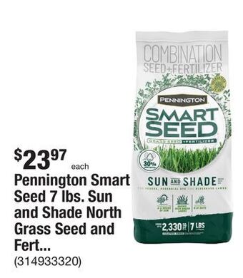 The Home Depot Pennington smart seed 7 lbs. sun and shade north grass seed and fertilizer offer