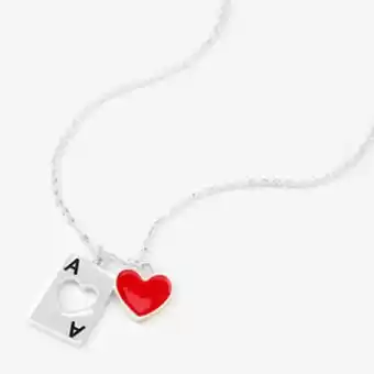 Claire's Silver ace of hearts pendant offer