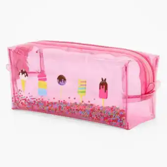 Claire's Pink sprinkle confetti transparent sweets makeup bag offer