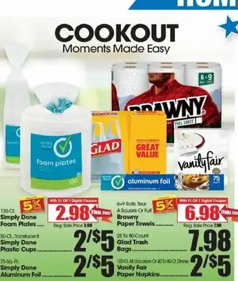 Food King Glad Trash Bags offer