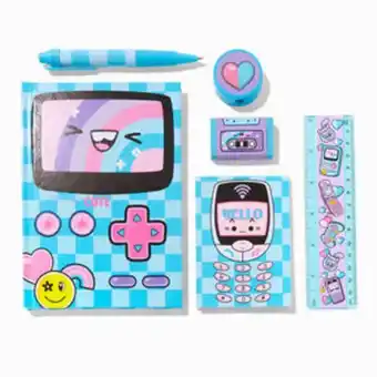 Claire's Gamer girl checkered stationery set offer