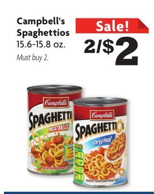 Family Dollar Campbell's spaghettios offer