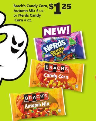 Family Dollar Brach's candy corn, autumn mix 6 oz. or nerds candy corn 4 oz. offer