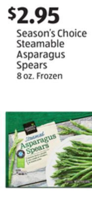 Aldi Season's choice steamable asparagus spears offer