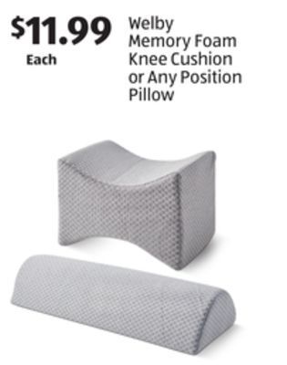 Aldi Welby memory foam knee cushion or any position pillow offer
