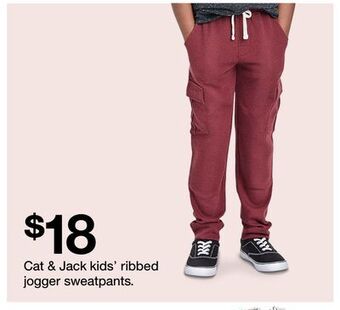 Target Cat & jack kids' ribbed jogger sweatpants offer
