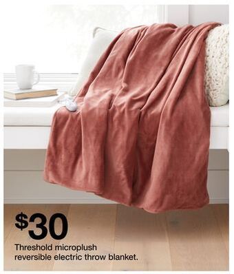 Target Threshold microplush reversible electric throw blanket offer