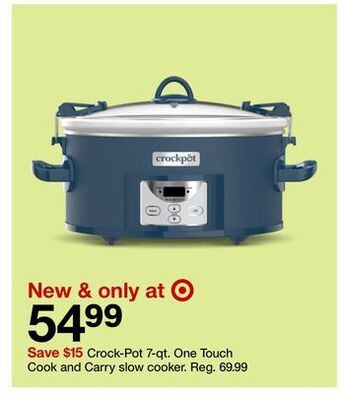 Target Crock-pot 7-qt. one touch cook and carry slow cooker offer