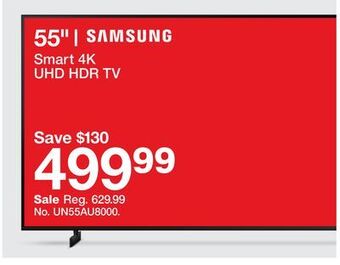 Target Samsung 55" smart 4k uhd hdr tv offer