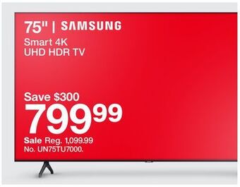 Target Samsung 75" smart 4k uhd hdr tv offer