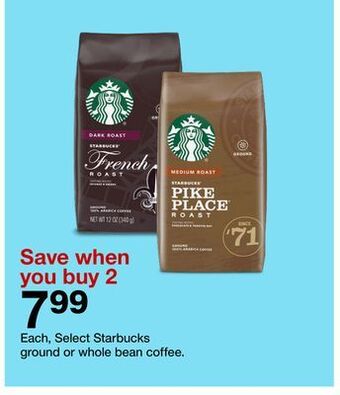 Target Starbucks ground or whole bean coffee offer