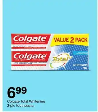 Target Colgate total whitening 2-pk. toothpaste offer