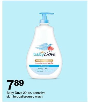 Target Baby dove 20-oz. sensitive skin hypoallergenic wash offer