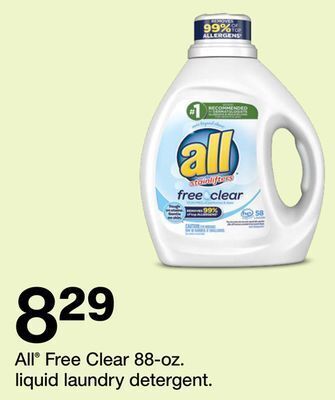 Target All® free clear 88-oz. liquid laundry detergent offer