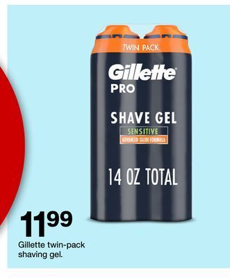 Target Gillette twin-pack shaving gel offer