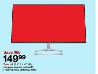 Target Hp 23.8" full hd ips computer monitor with amd freesync offer