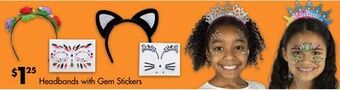 Dollar Tree Headbands with gem stickers offer