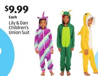 Aldi Lily & dan children's union suit offer