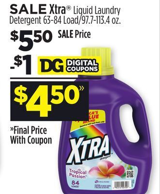 Dollar General Xtra® liquid laundry detergent offer