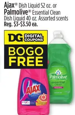 Dollar General Ajax® dish liquid 52 oz. or palmolive® essential clean dish liquid 40 oz. offer