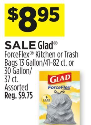 Dollar General Glad® forceflex® kitchen or trash bags offer
