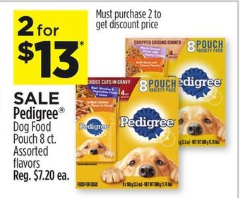 Dollar General Pedigree® dog food pouch offer