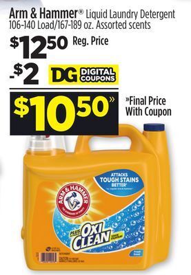 Dollar General Arm & hammer® liquid laundry detergent offer