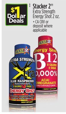 Dollar General Stacker 2® extra strength energy shot offer