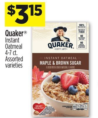 Dollar General Quaker® instant oatmeal offer