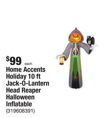 The Home Depot Home accents holiday 10 ft jack-o-lantern head reaper halloween inflatable offer