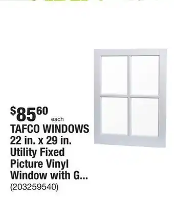 The Home Depot Tafco windows 22 in. x 29 in. utility fixed picture vinyl window with grid - white offer