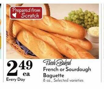 Pavilions French or sourdough baguette offer