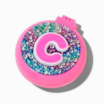 Claire's Bejeweled initial pop-up hair brush compact mirror - c offer