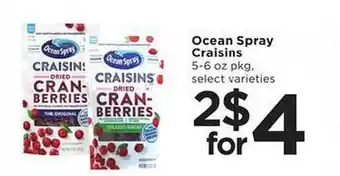 SHOPPERS Ocean spray craisins offer