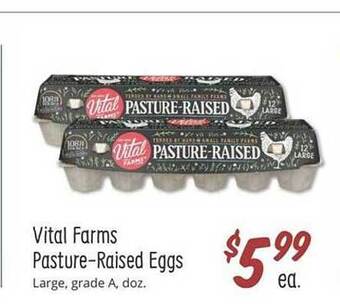 Sprouts Farmers Market Vital farms pasture-raised eggs offer