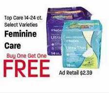 Maceys Top care feminine care offer