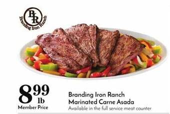 Pavilions Branding iron ranch marinated carne asada offer