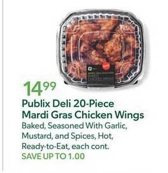 Publix Publix deli 20-piece mardi gras chicken wings offer