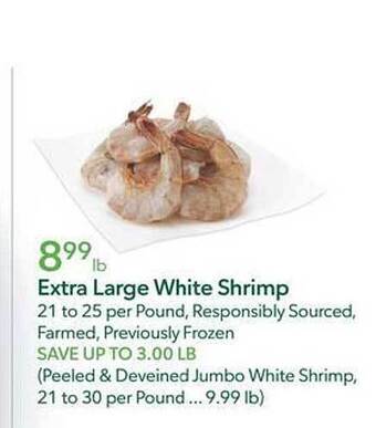 Publix Extra large white shrimp offer