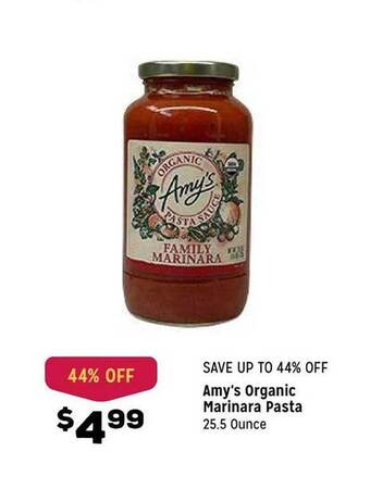 Grocery Outlet Amy's organic marinara pasta offer