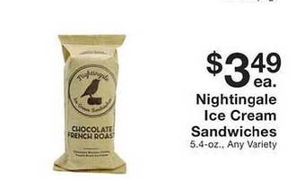 Fairway Store Market Nightingale ice cream sandwiches offer