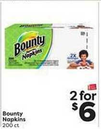 Weis Markets Bounty napkins offer