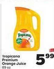 Weis Markets Tropicana premium orange juice offer