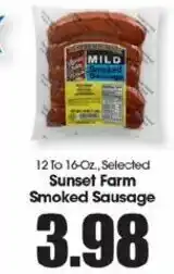 Food King Sunset Farm Smoked Sausage 12-16 oz offer
