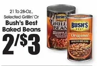 Food King Bush's Best Baked Beans 21-28 oz offer