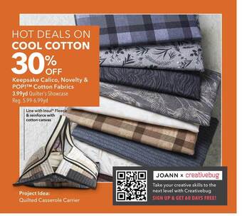 JOANN Keepsake calico, novelty & pop! cotton fabrics offer