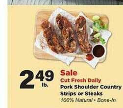 Stater Bros Pork shoulder country strips or steaks offer