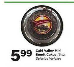 Stater Bros Café valley mini bundt cakes offer